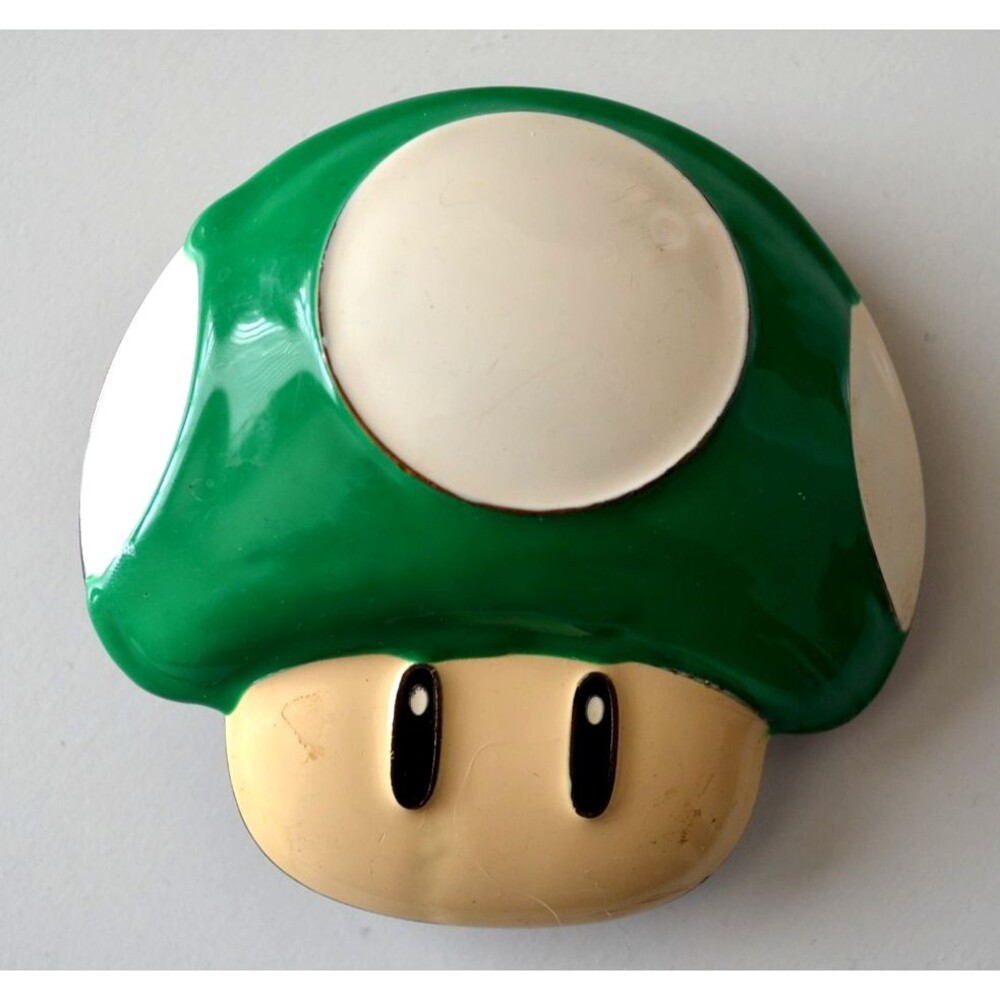 Super Mario 1-Up Green Mushroom Belt Buckle Retro Gamer Cosplay Nintendo 3"x3"